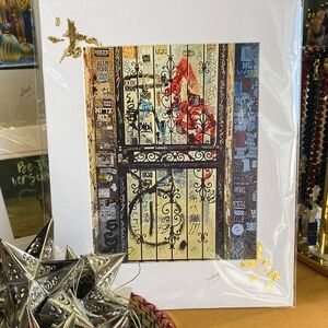 Urban Graffiti Art Print with Black and Gold Accents